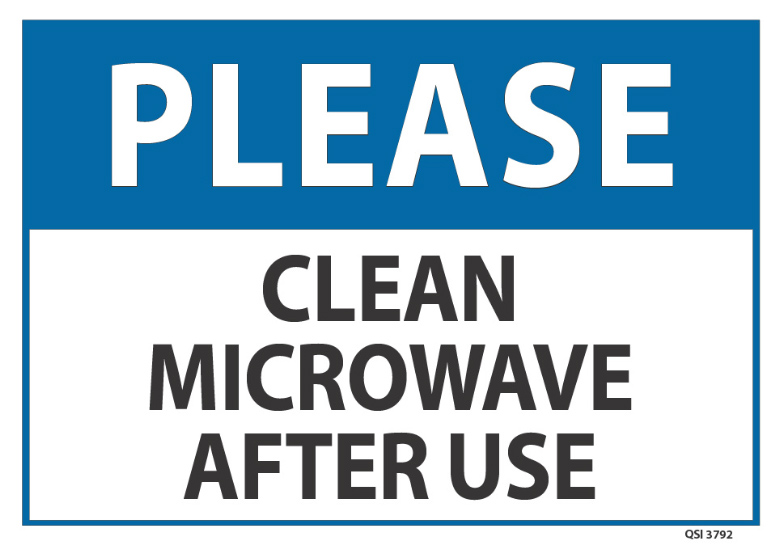 Microwave Clean Please Wash Dishes Cups Keep Signs Washroom Housekeeping 34...