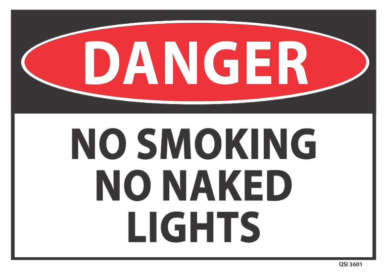 No smoking no naked lights 8x10" Metal Sign Safety Plant Facility Business #201 