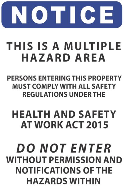 Notice Multiple Hazard Area