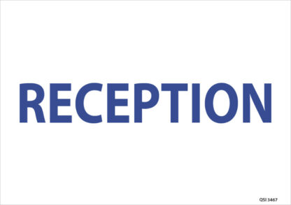 Reception Sign Blue On White