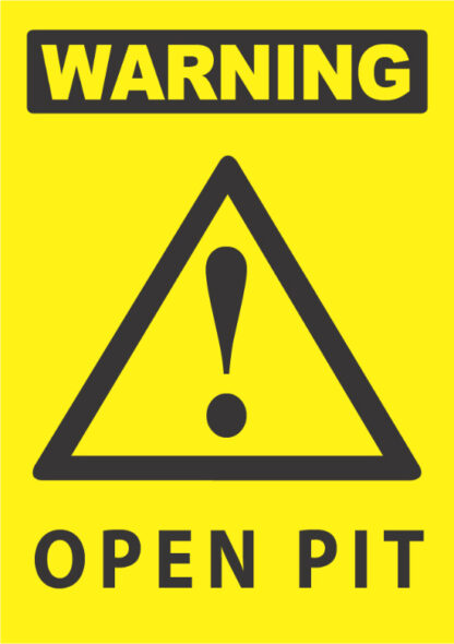 warning open pit exclamation mark