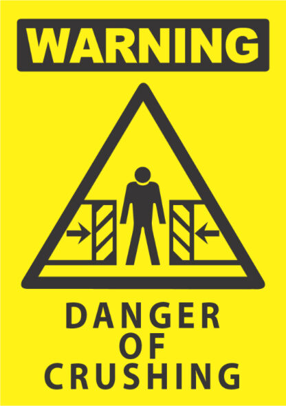 warning danger of crushing