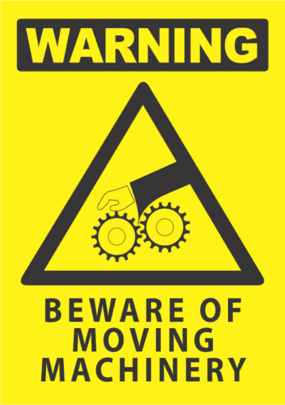 warning beware moving machinery