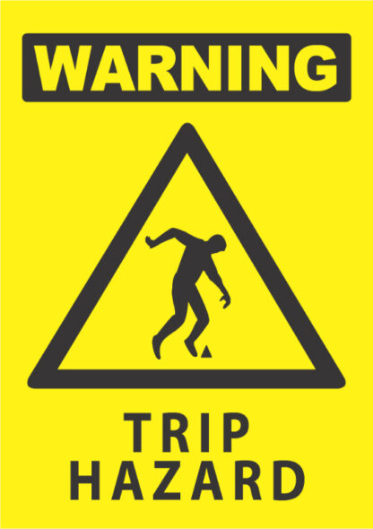 warning trip hazard sign