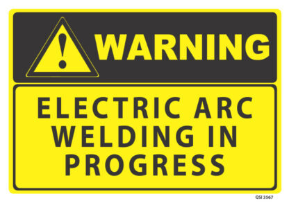 warning electric arc welding in progress
