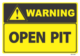 warning open pit