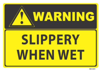 warning slippery when wet
