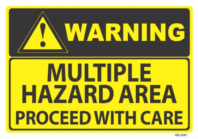 Warning Multiple Hazard Area Industrial Signs