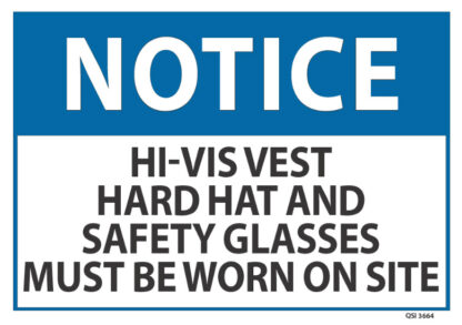 notice hivis vest hard hat safety glasses