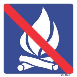 No Camp Fire Sign 240mm x 240mm