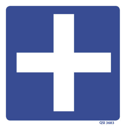Blue First Aid Cross 180mm x 180mm