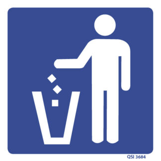 Rubbish Bin Sign 240mm x 240mm