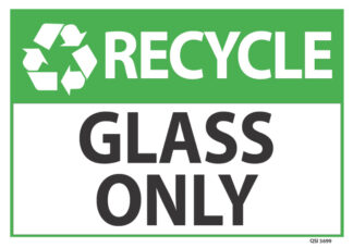 recycle glass only sign