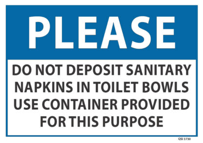 Please Do Not Deposit Sanitary Napkins