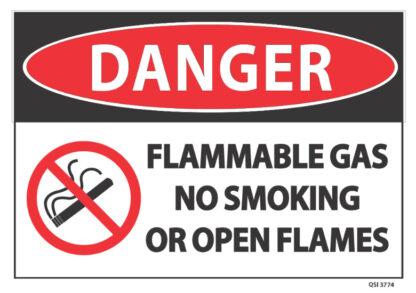 Danger Flammable Gas No Smoking Or Open Flames