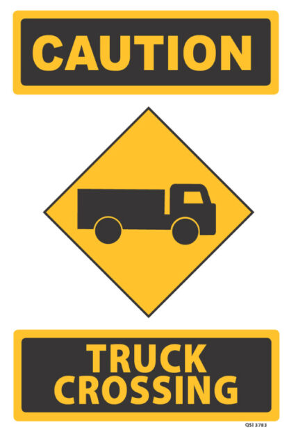 caution trucks crossing
