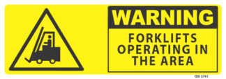 warning forklifts operating