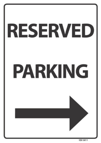 Reserved Parking Arrow Right Black