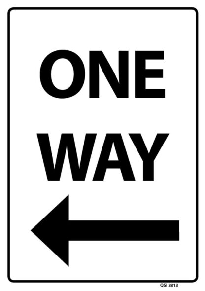One Way Arrow Left Black