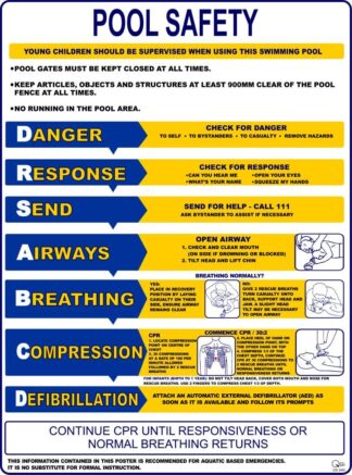 Pool Safety Action Sign 300mm x 450mm