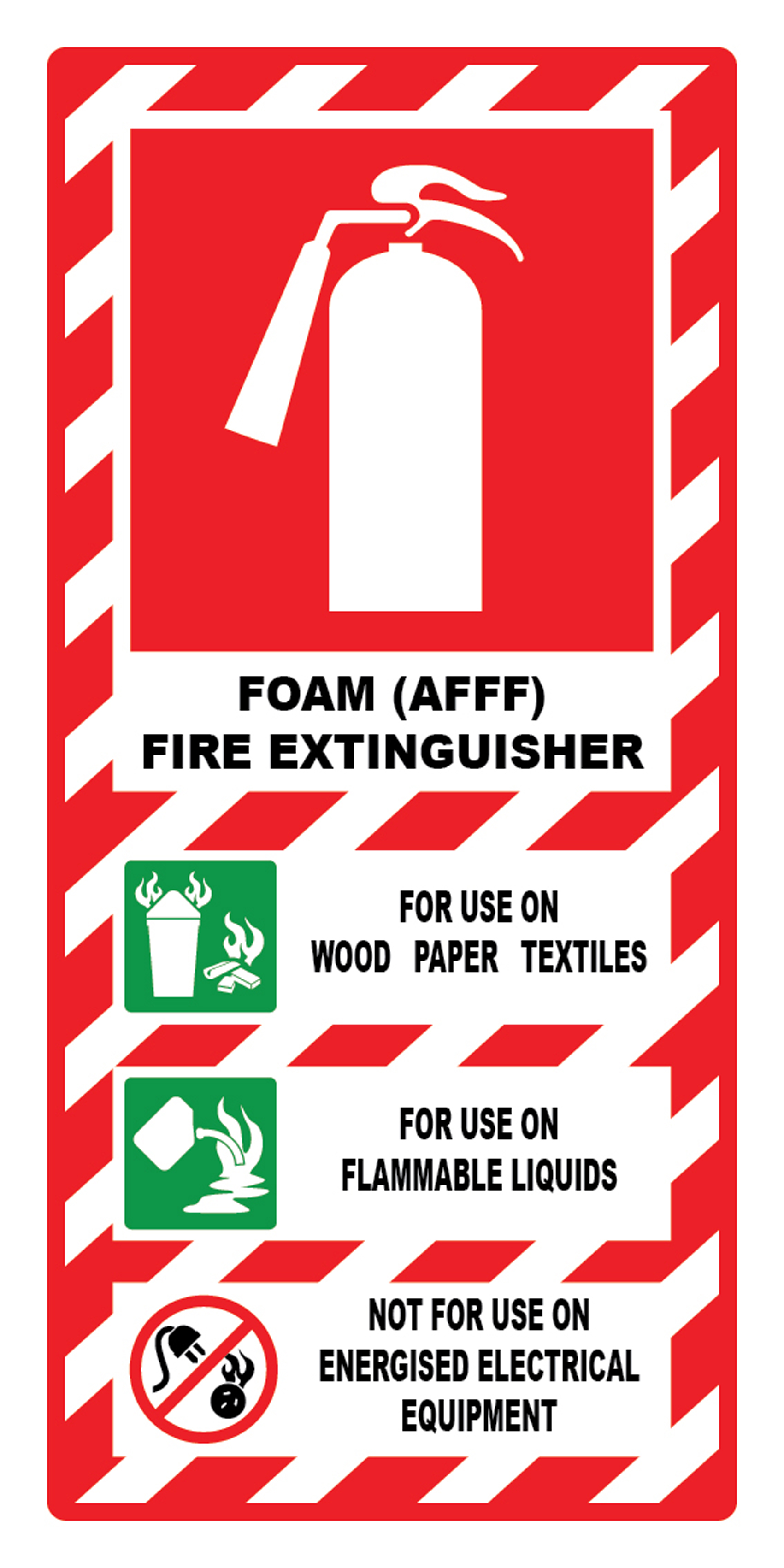 Foam Fire Extinguisher Industrial Signs