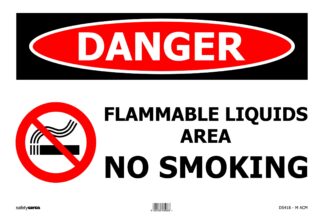 DANGER Flammable Liquids Area No Smoking