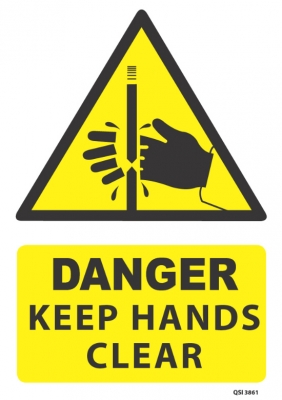 Danger Keep Hands Clear sign