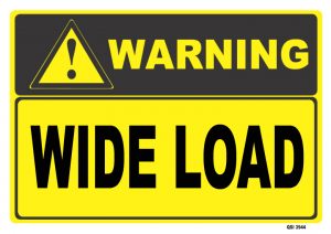 load wide sign warning signs vehicle control