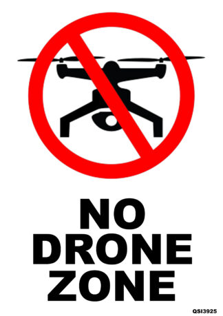 No Drone Sign 240mm x 340mm