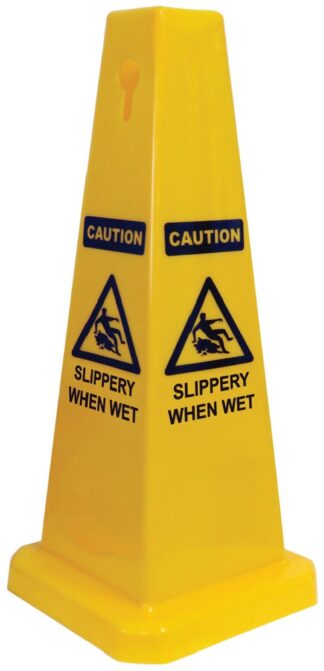 Cone Sign Caution Slippery When Wet